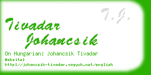 tivadar johancsik business card